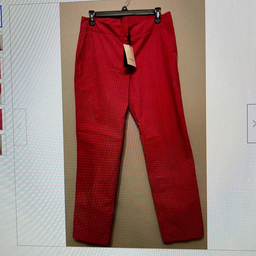 NWT TWINSET MILANO LIPSTICKS RED COTTON PANTS SIZE IT 44 M